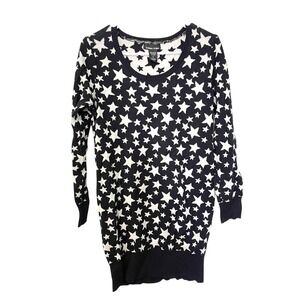 Sweater Projects XL Black Gray Star Print Sweater Goth Punk Celestial Academia